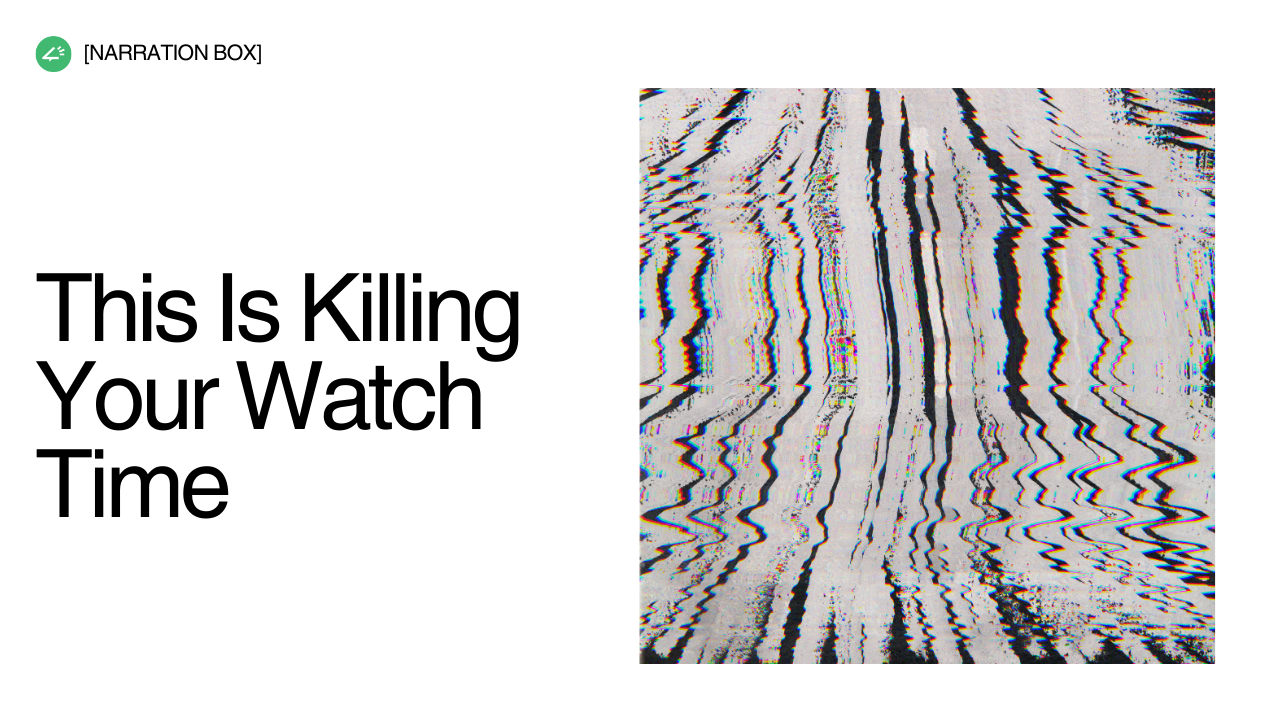 Audience retention drop off caused by robotic AI voice narration in YouTube analytics dashboard